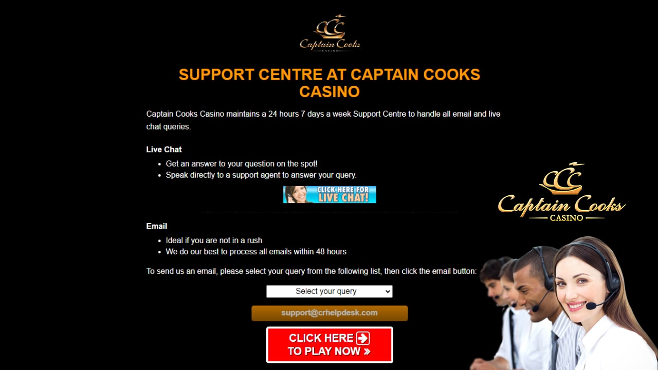 Captain cooks casino support services