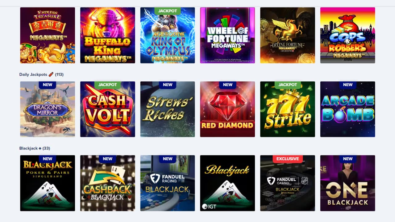 Fanduel online casino games