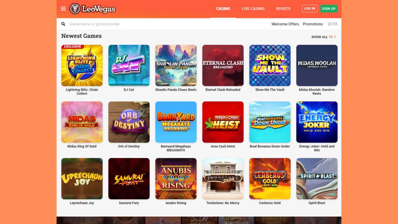 LeoVegas online casino online games