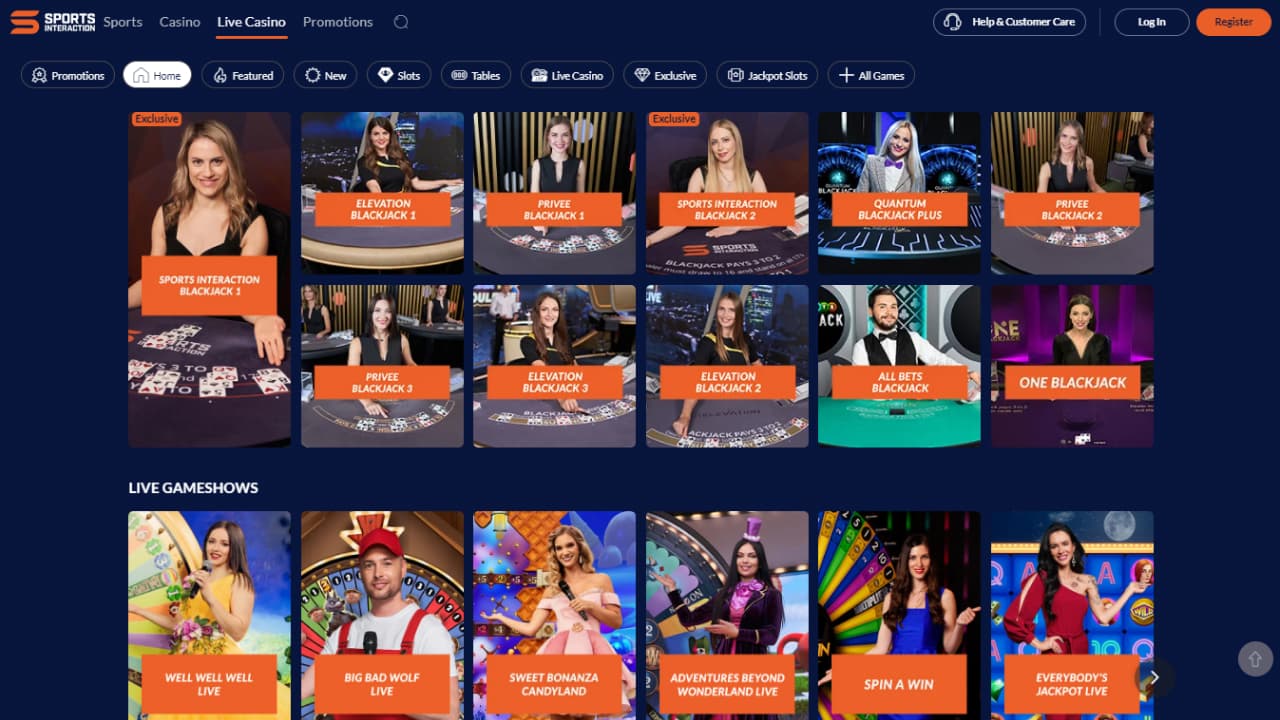 Sports interaction live casino