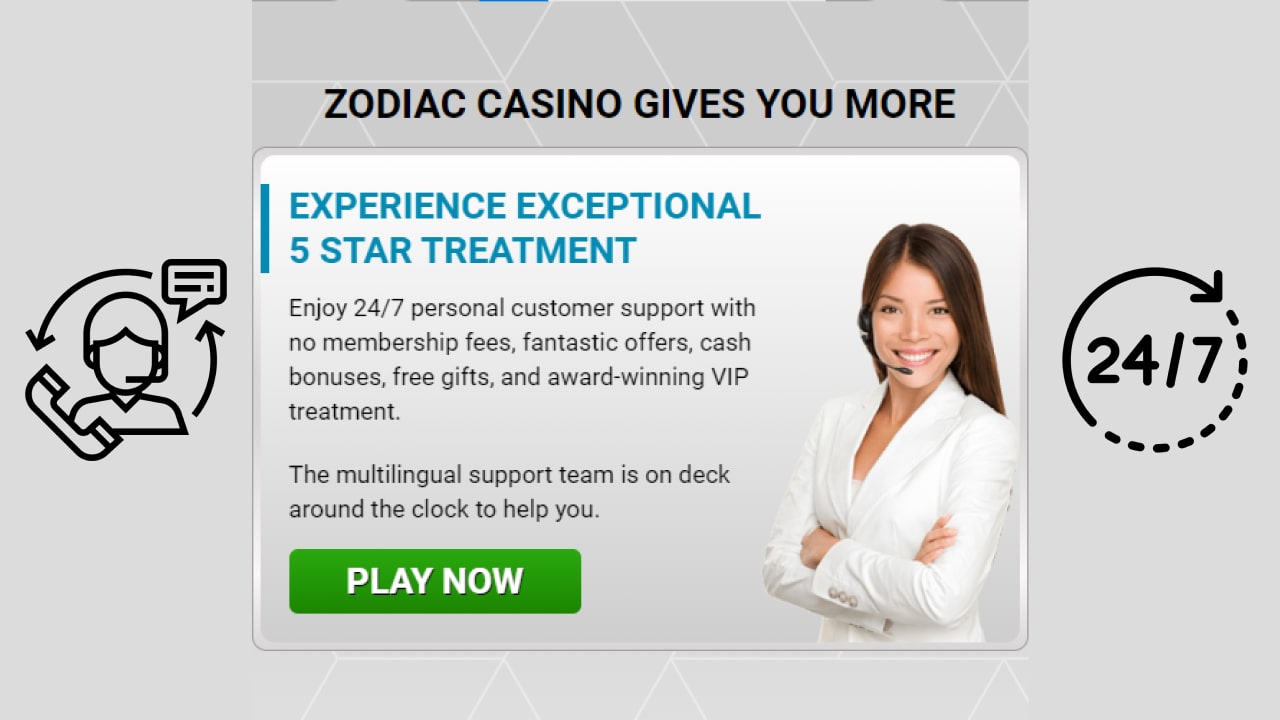 Zodiac Casino support services